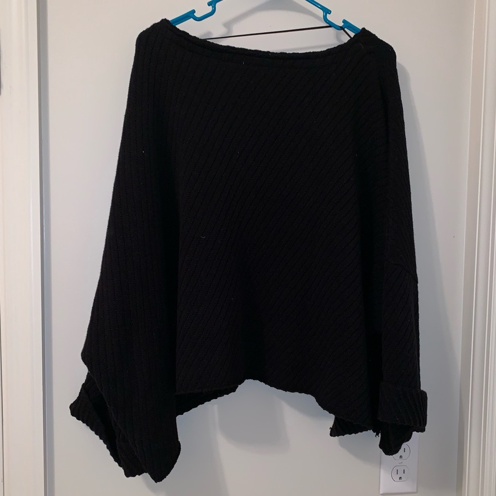 NWOT Free People Black Oversized Sweater